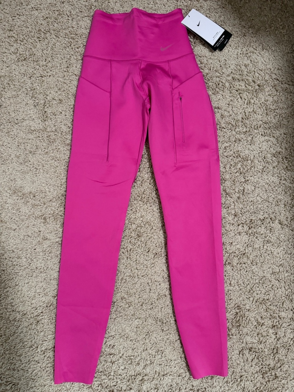 Nike Bright Pink Go Legging with Side Pocket